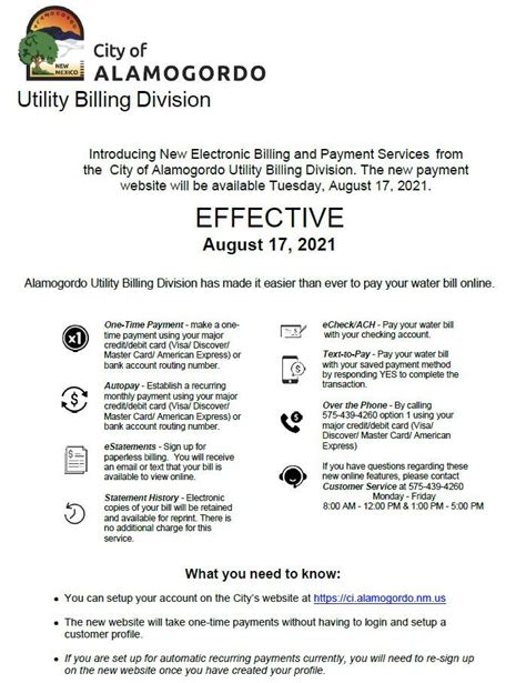 Alamogordo Utility Billing.
